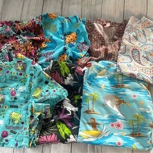 Lot of 7 Scrub Tops